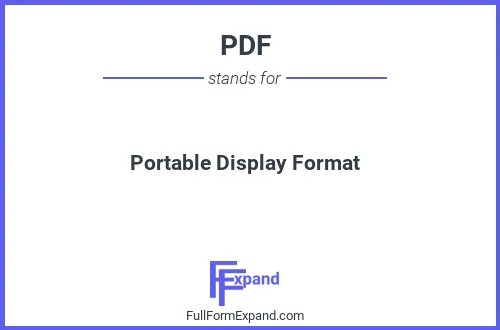 Full form of PDF