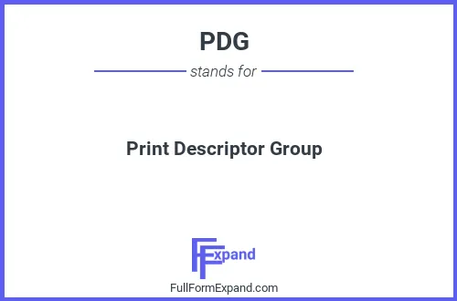 Full form of PDG