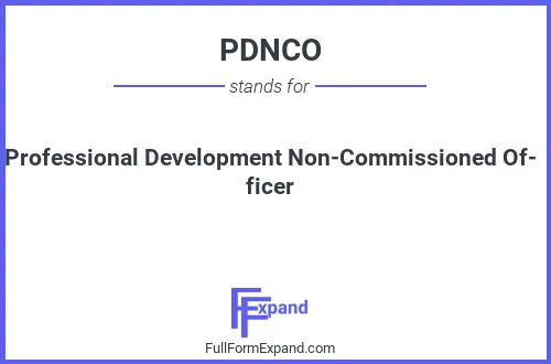 Full form of PDNCO