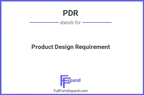 Full form of PDR
