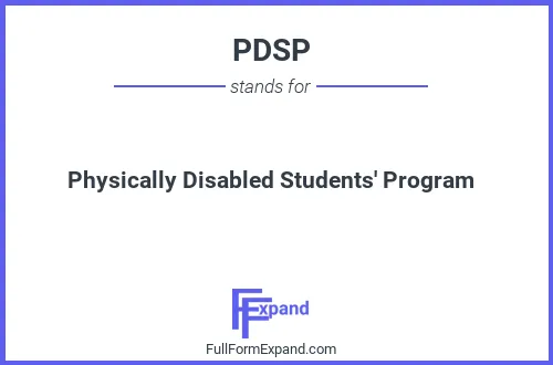 Full form of PDSP