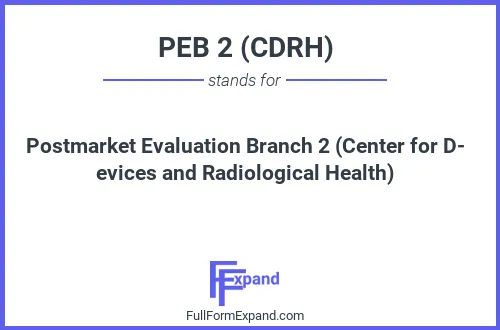 Full form of PEB 2 (CDRH)