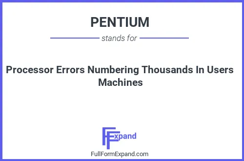 Full form of PENTIUM