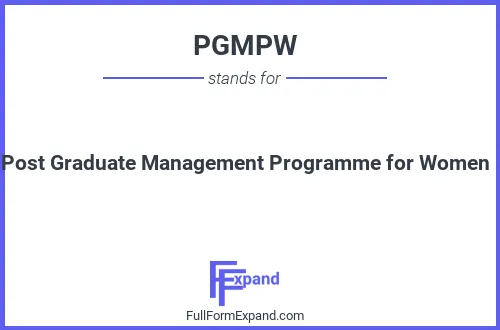 Full form of PGMPW