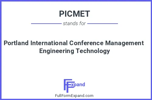 Full form of PICMET