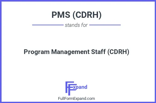 Full form of PMS (CDRH)