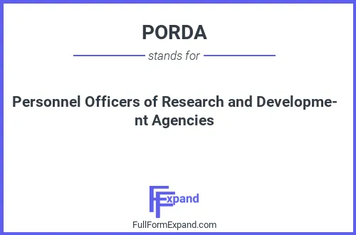 Full form of PORDA