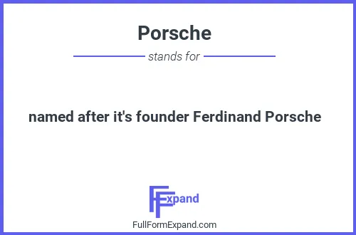 Full form of Porsche
