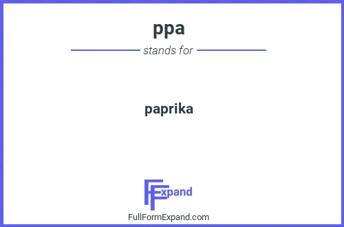 Full form of ppa
