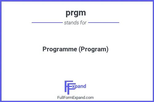 Full form of prgm