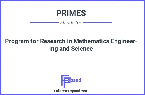 Full form of PRIMES