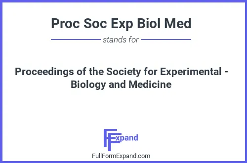Full form of Proc Soc Exp Biol Med