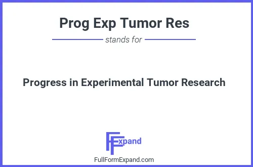 Full form of Prog Exp Tumor Res