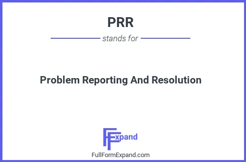 Full form of PRR