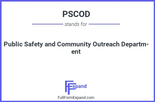Full form of PSCOD