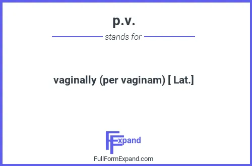 Full form of p.v.