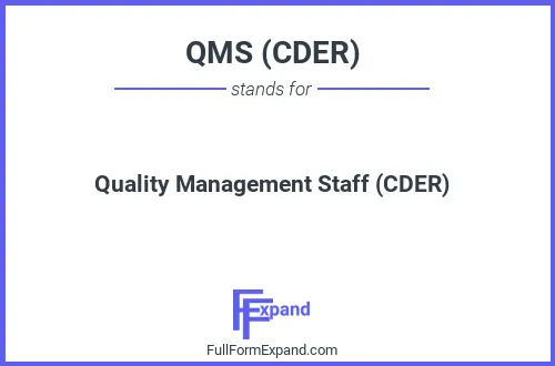 Full form of QMS (CDER)