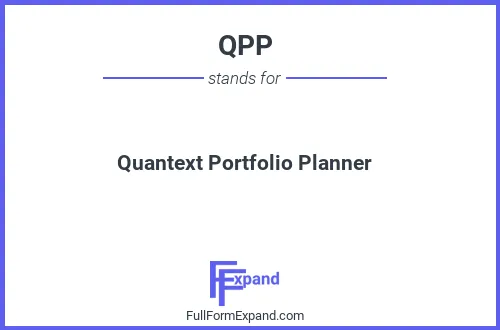 Full form of QPP