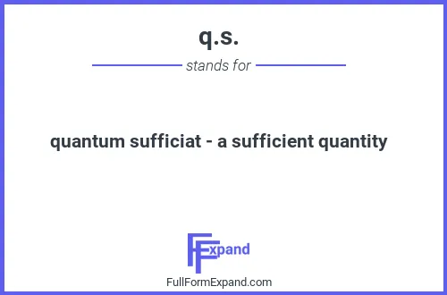 Full form of q.s.
