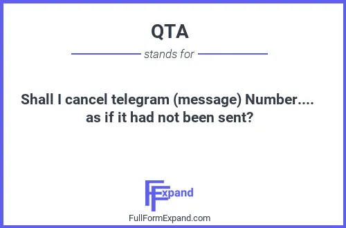 Full form of QTA