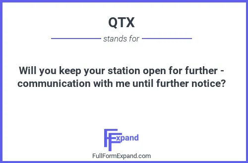 Full form of QTX