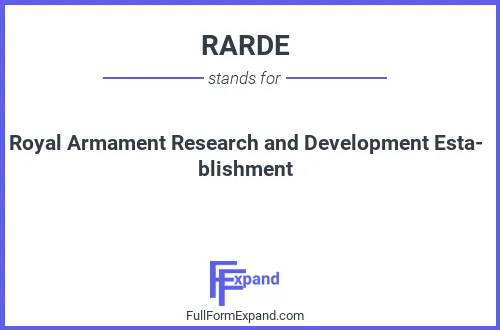 Full form of RARDE