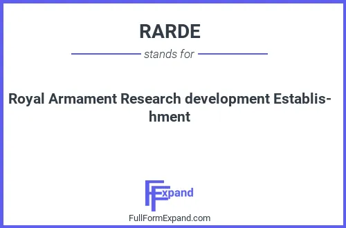 Full form of RARDE