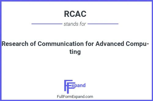 Full form of RCAC