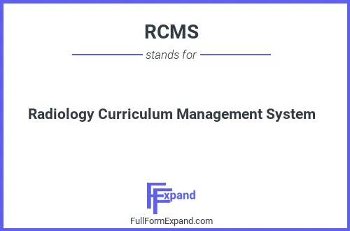 Full form of RCMS