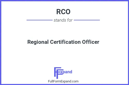 Full form of RCO