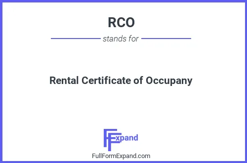 Full form of RCO