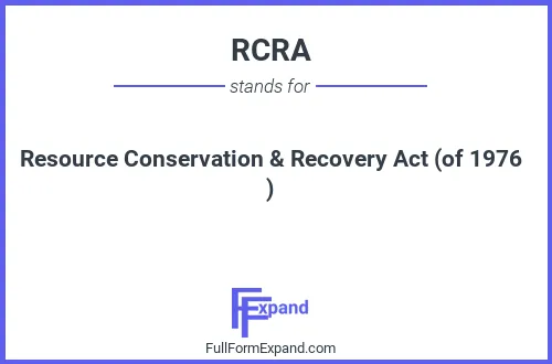 Full form of RCRA