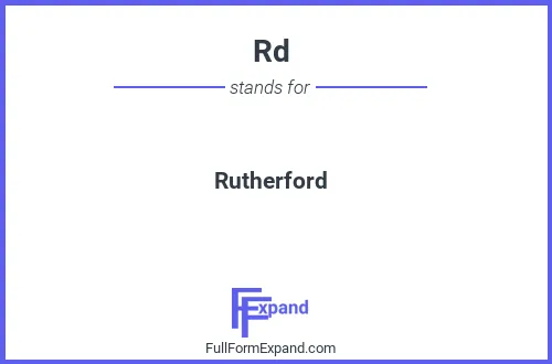 Full form of Rd