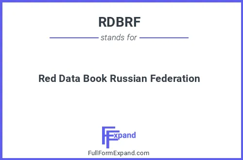 Full form of RDBRF