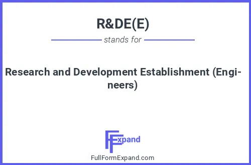 Full form of R&DE(E)