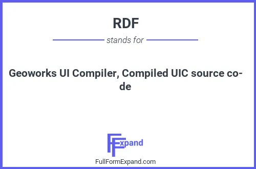 Full form of RDF