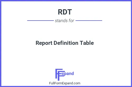 Full form of RDT
