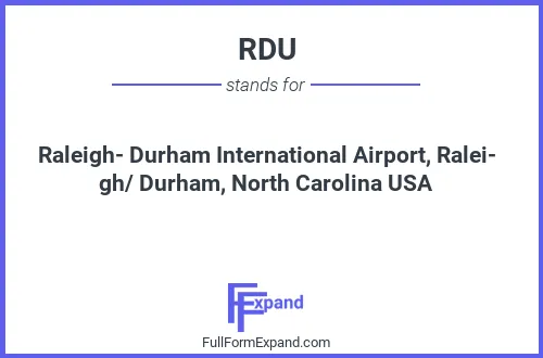 Full form of RDU
