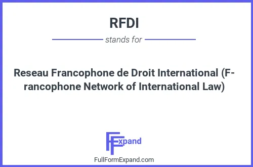 Full form of RFDI
