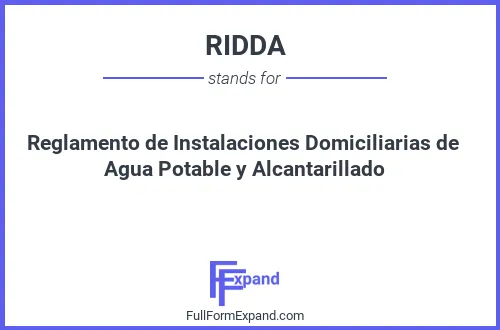 Full form of RIDDA