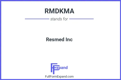 Full form of RMDKMA