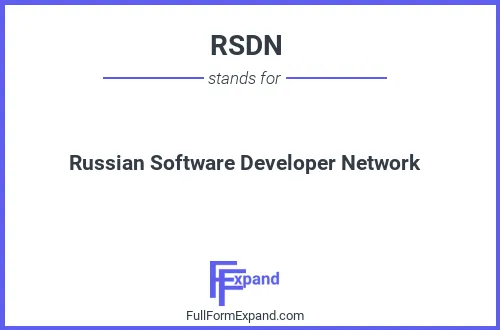 Full form of RSDN