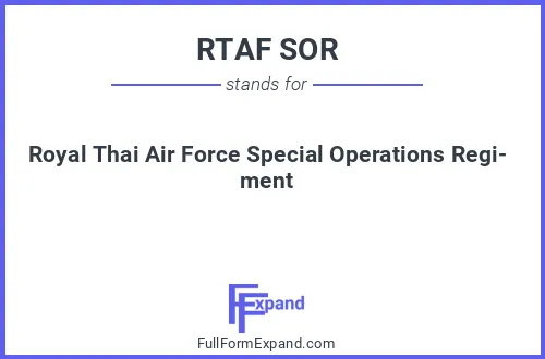 Full form of RTAF SOR