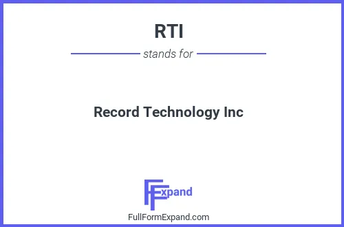 Full form of RTI