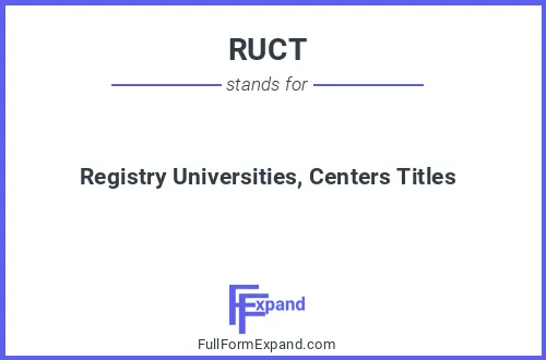 Full form of RUCT
