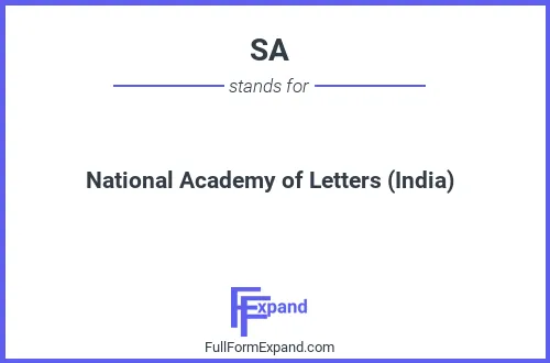 Full form of SA