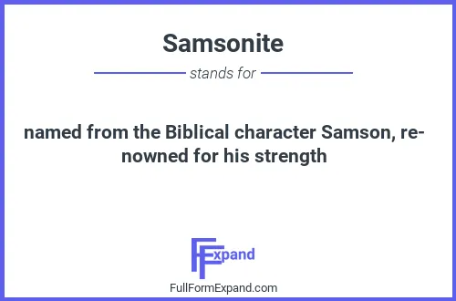 Full form of Samsonite