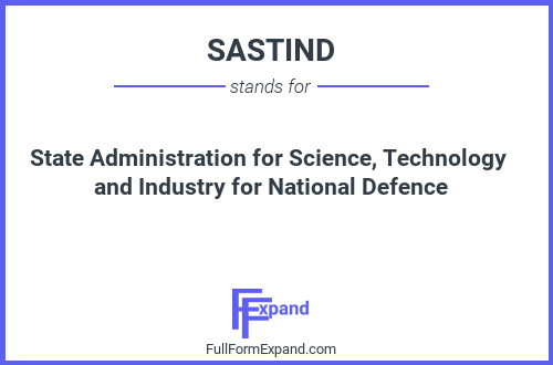 Full form of SASTIND