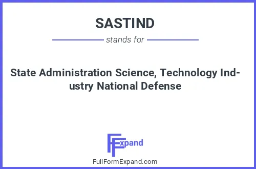 Full form of SASTIND