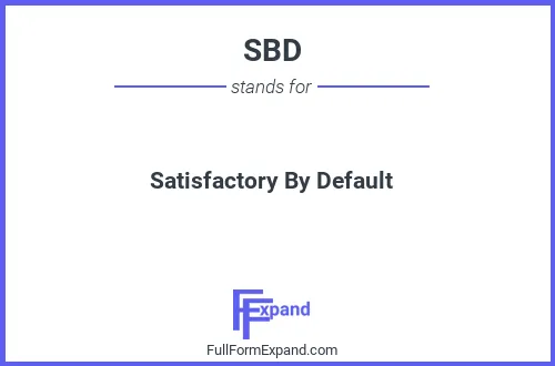 Full form of SBD